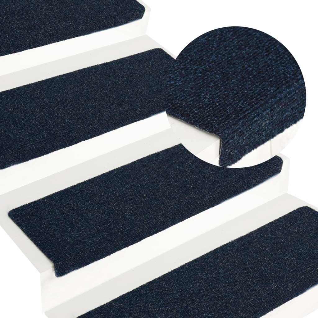 vidaXL Nášlapy na schody 15 ks vpichované 65 x 25 cm modré