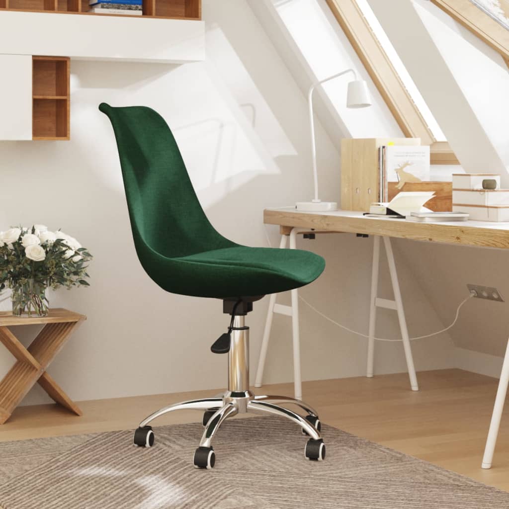 vidaXL Otočná kancelářská židle tmavě zelená textil