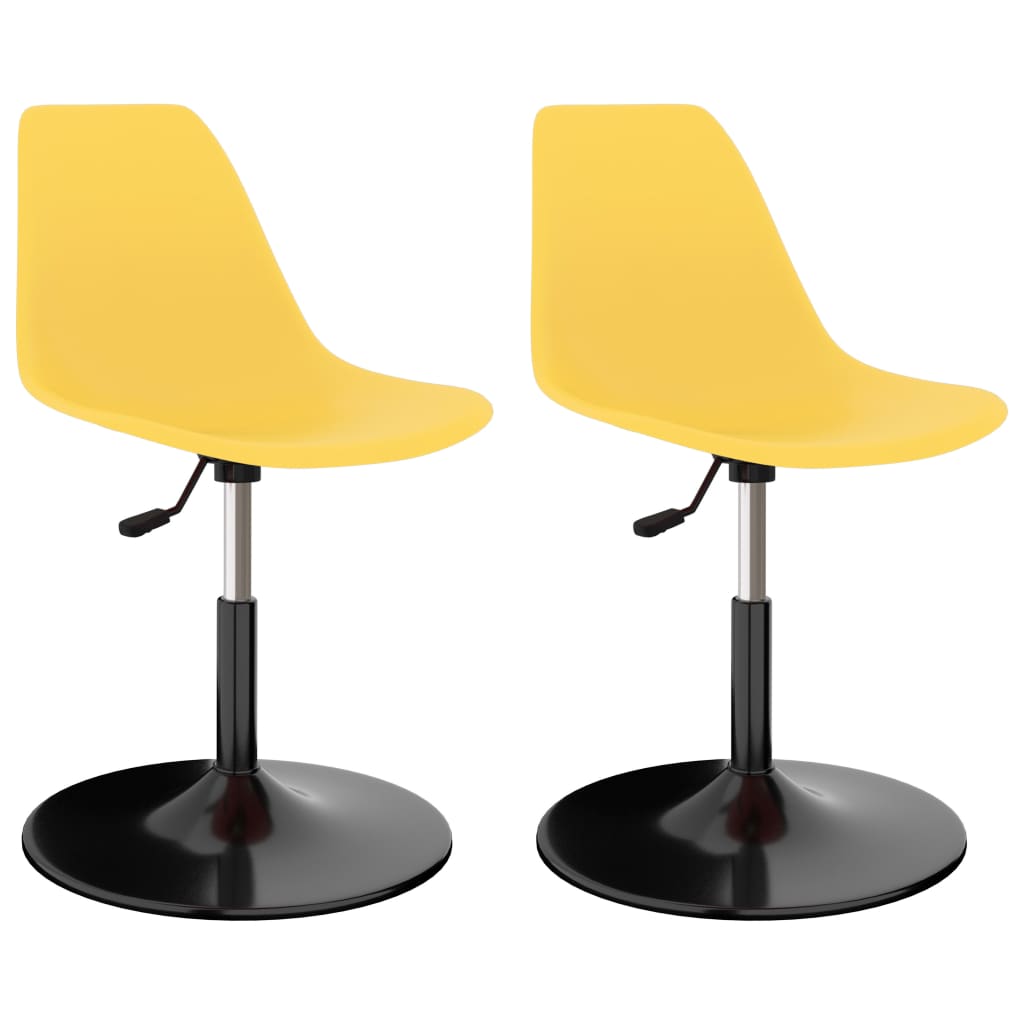 vidaXL Otočné jídelní židle 2 ks žluté PP