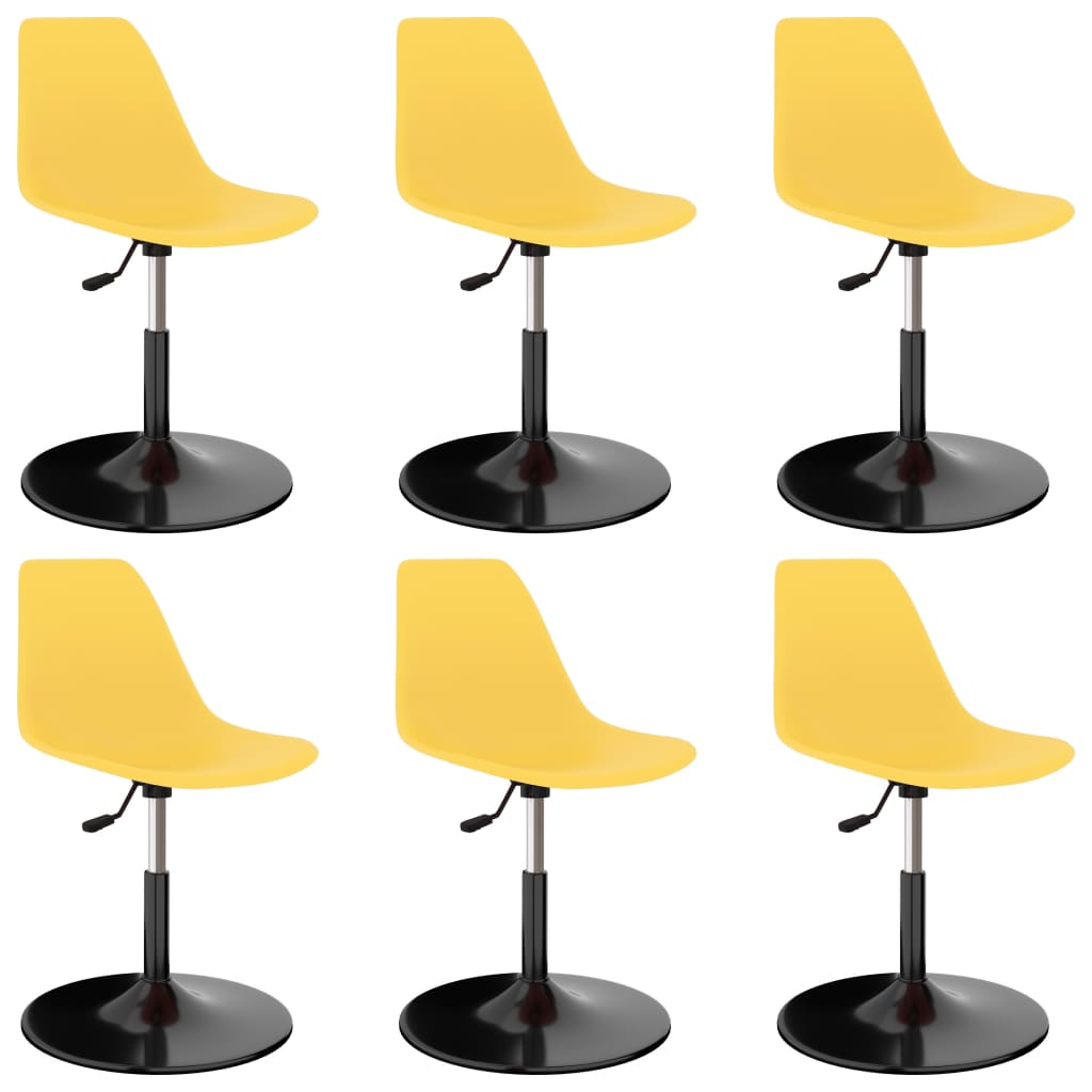 vidaXL Otočné jídelní židle 6 ks žluté PP