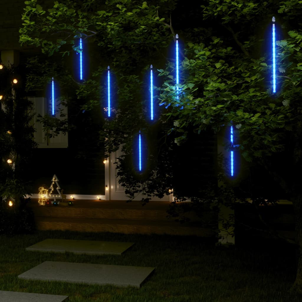 vidaXL Padající světla 8 ks 30 cm modrá 192 LED diod dovnitř i ven