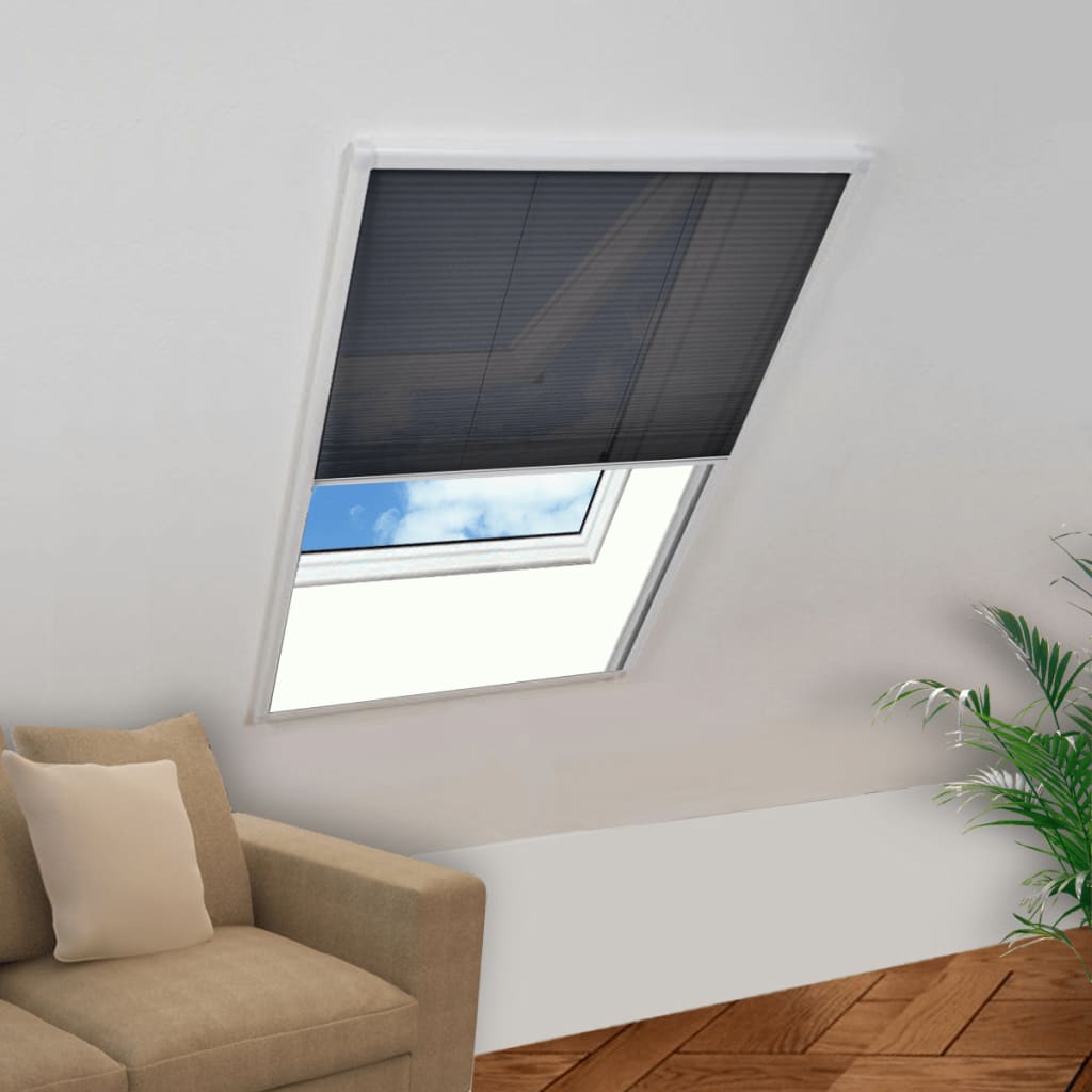 vidaXL Plisovaná okenní síť proti hmyzu hliník 100 x 160 cm