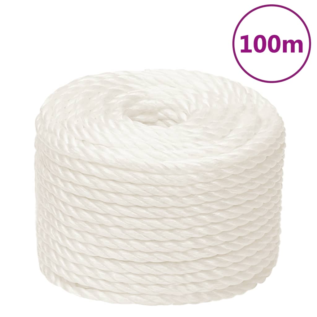 vidaXL Pracovní lano bílé 16 mm 100 m polypropylen