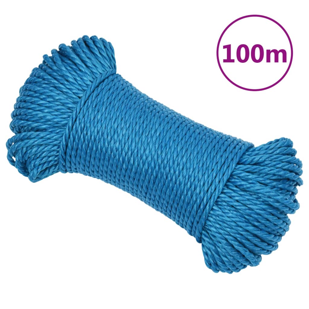 vidaXL Pracovní lano modré 3 mm 100 m polypropylen