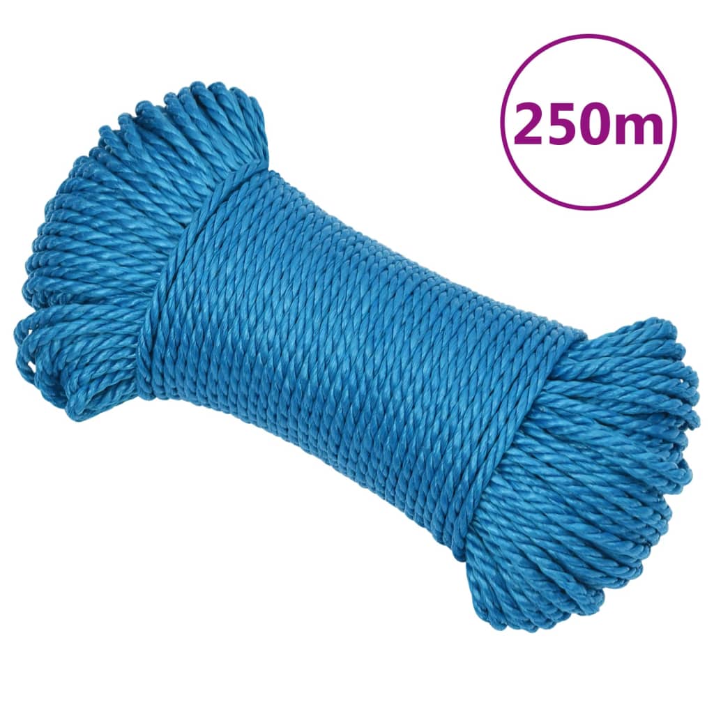 vidaXL Pracovní lano modré 3 mm 250 m polypropylen