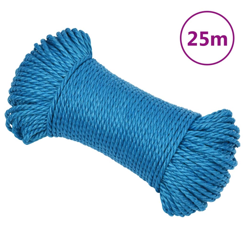 vidaXL Pracovní lano modré 6 mm 25 m polypropylen