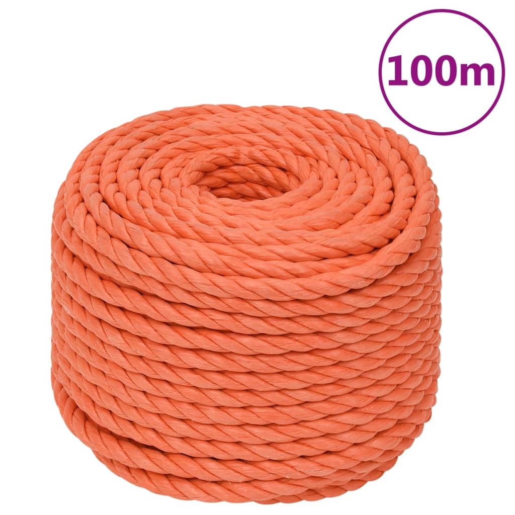 vidaXL Pracovní lano oranžové 20 mm 100 m polypropylen