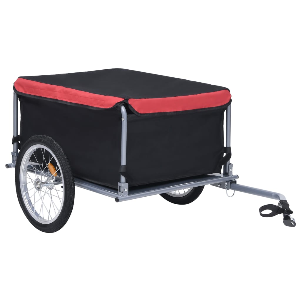 vidaXL Přívěsný vozík za kolo černo-červený 65 kg