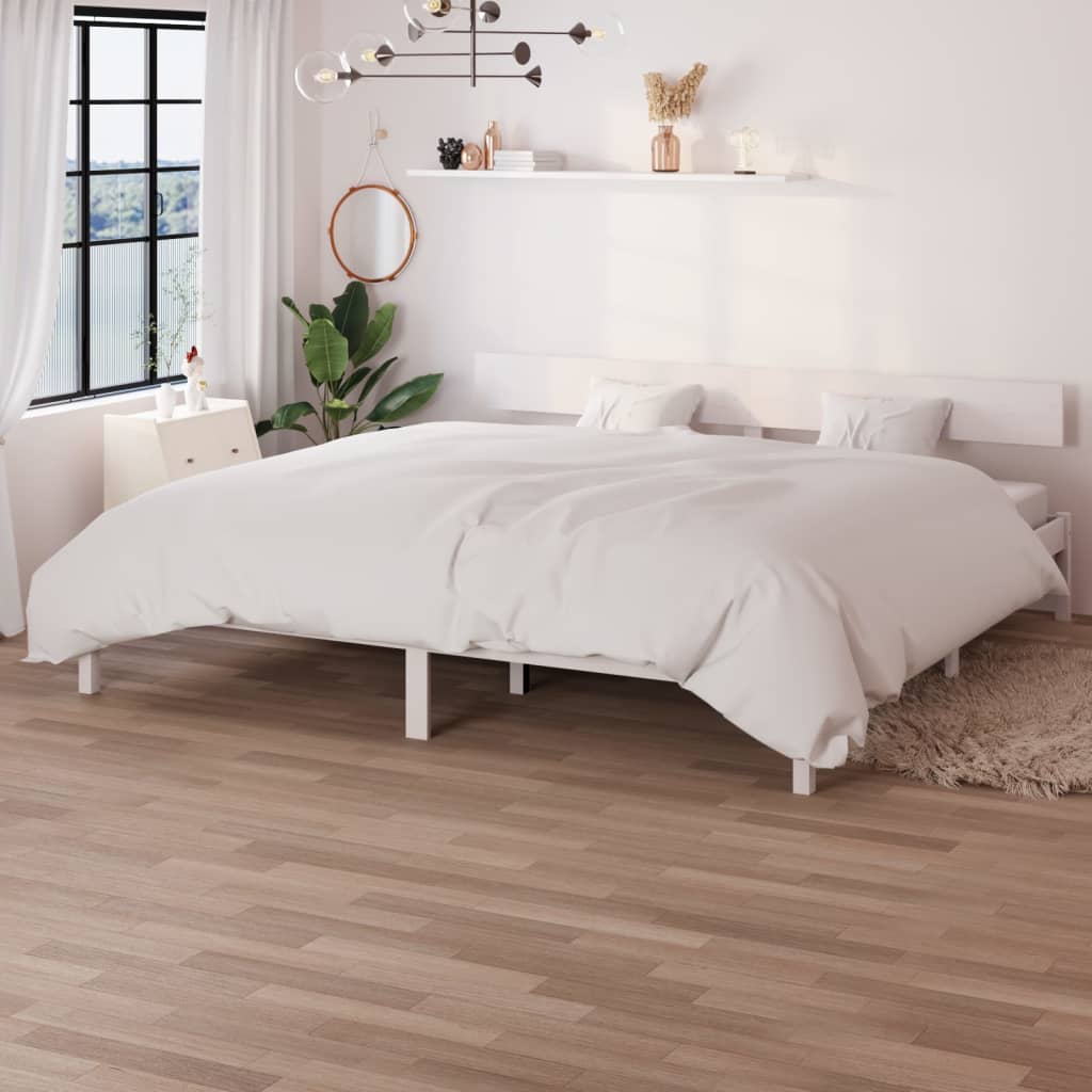 vidaXL Rám postele bílý masivní dřevo borovice 200 x 200 cm