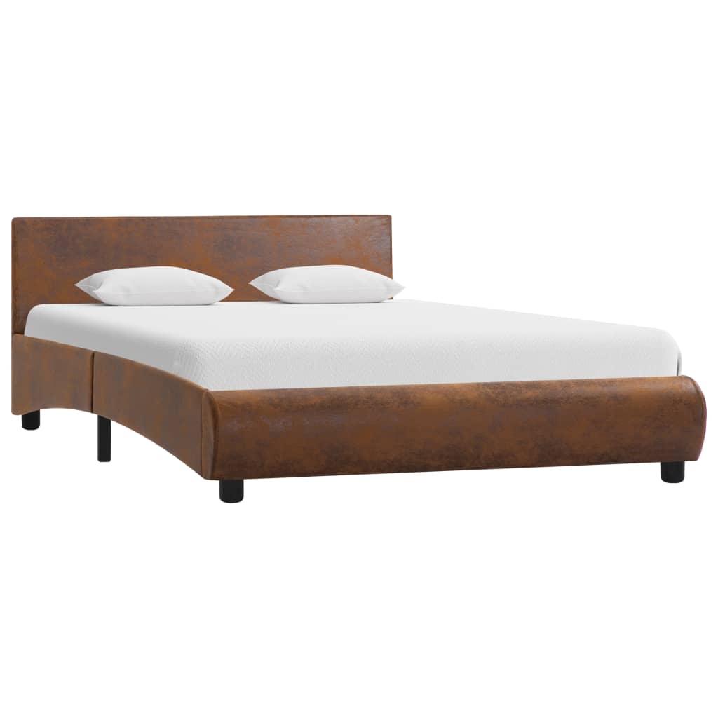 vidaXL Rám postele hnědý umělá kůže 140 x 200 cm