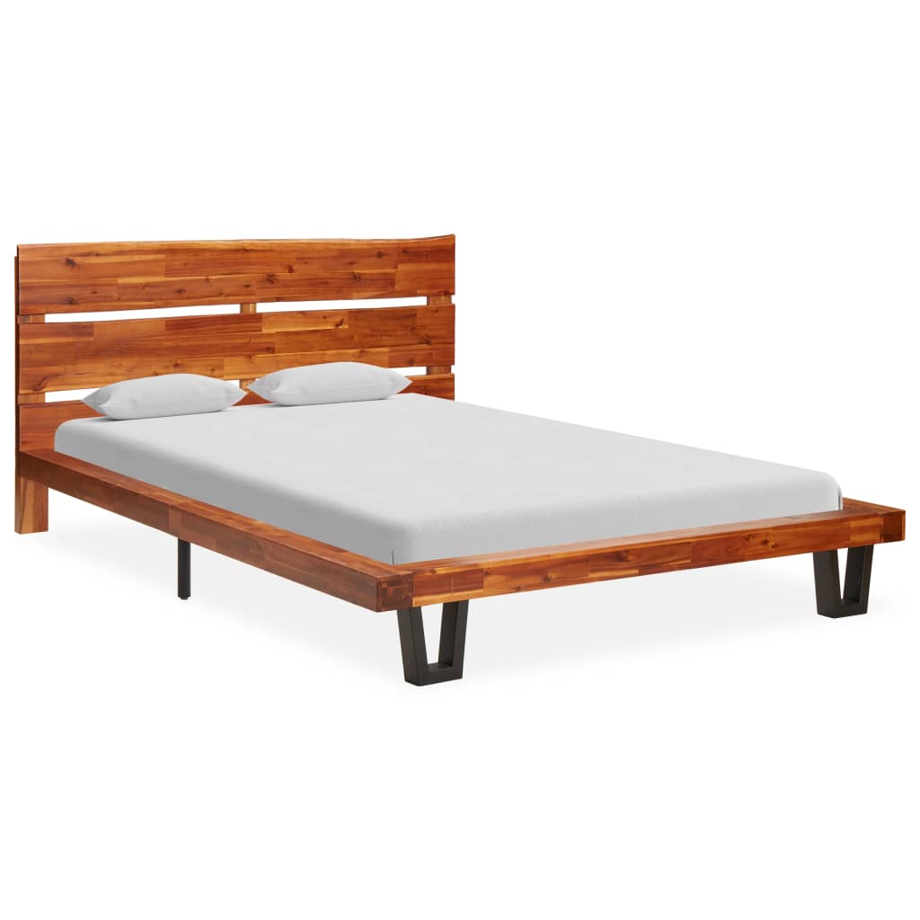 vidaXL Rám postele s živou hranou masivní akáciové dřevo 120 cm