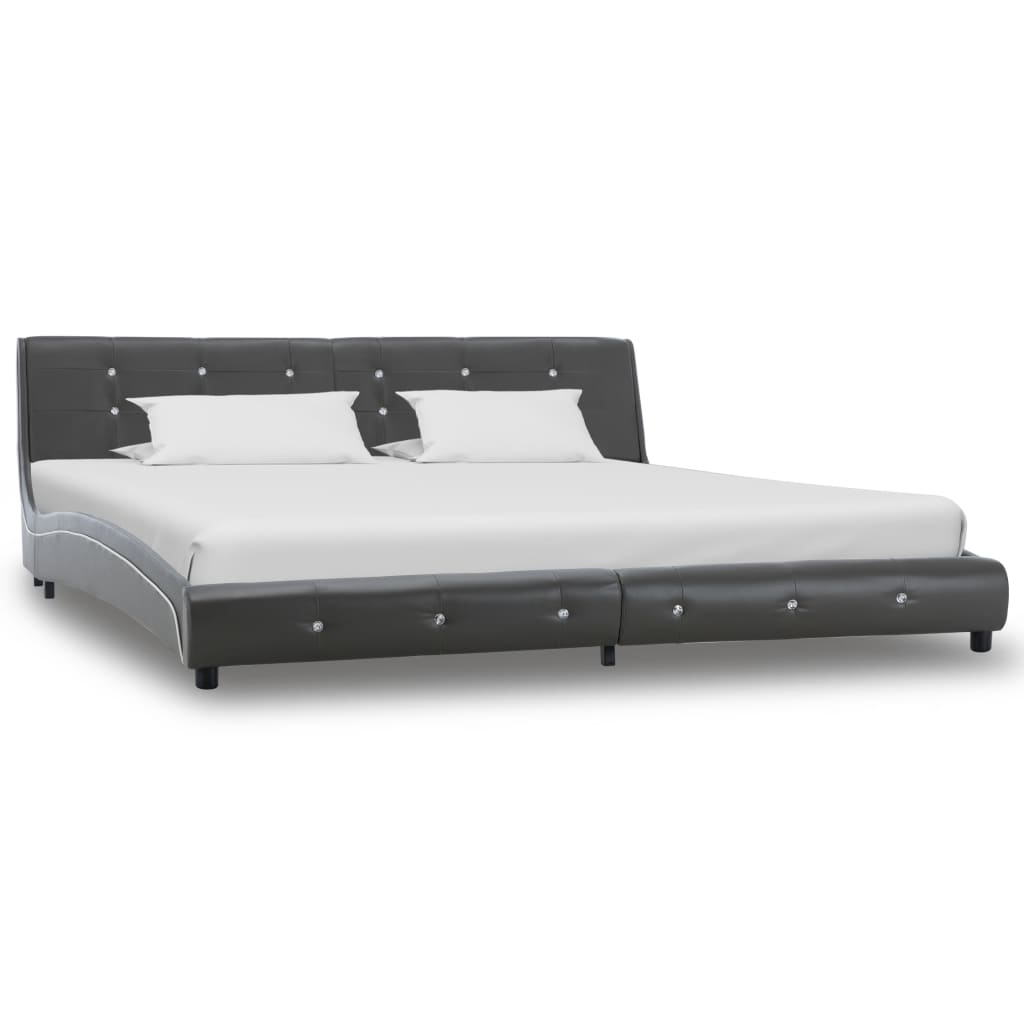 vidaXL Rám postele šedý umělá kůže 180 x 200 cm