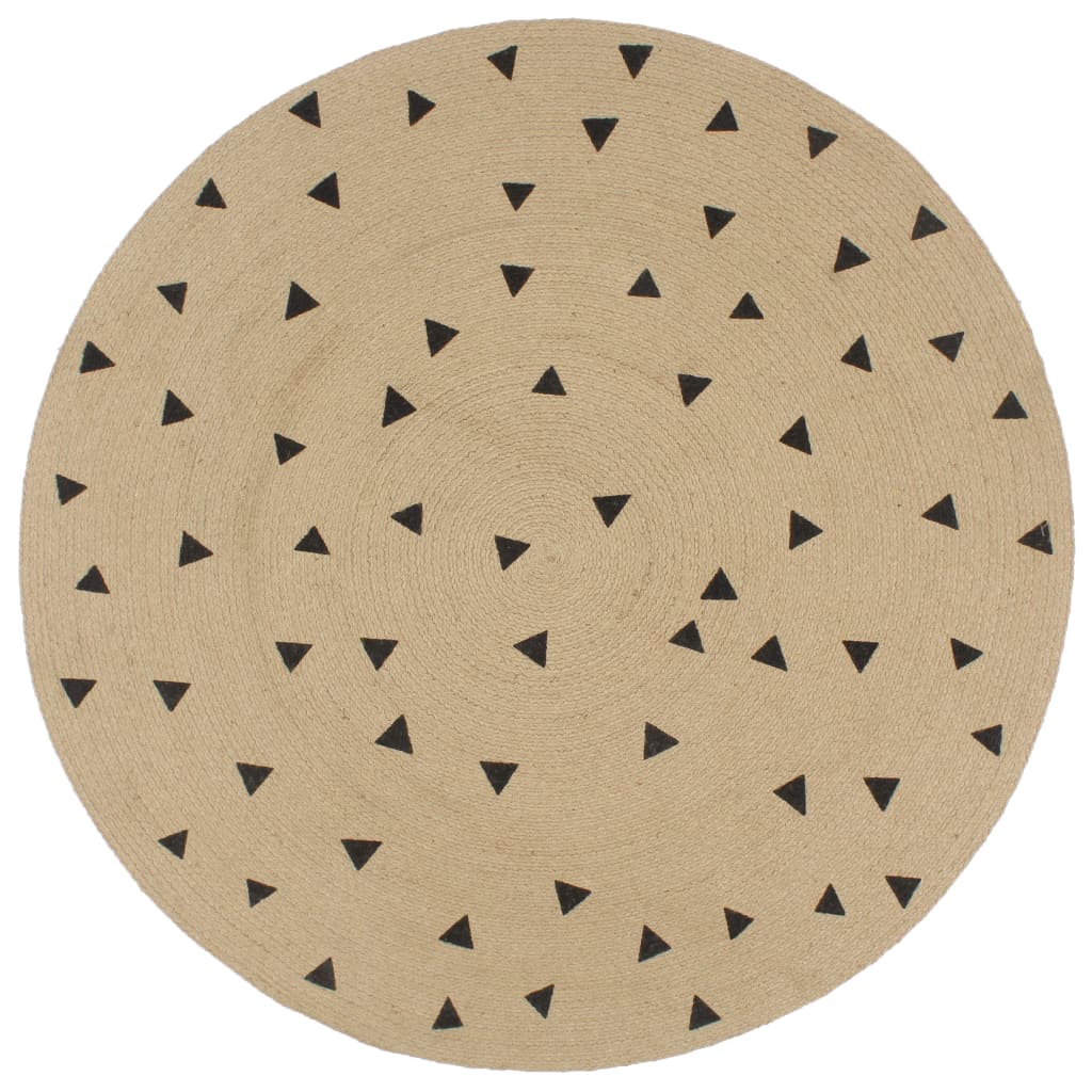 vidaXL Ručně vyrobený koberec z juty s trojúhelníkovým potiskem 120 cm