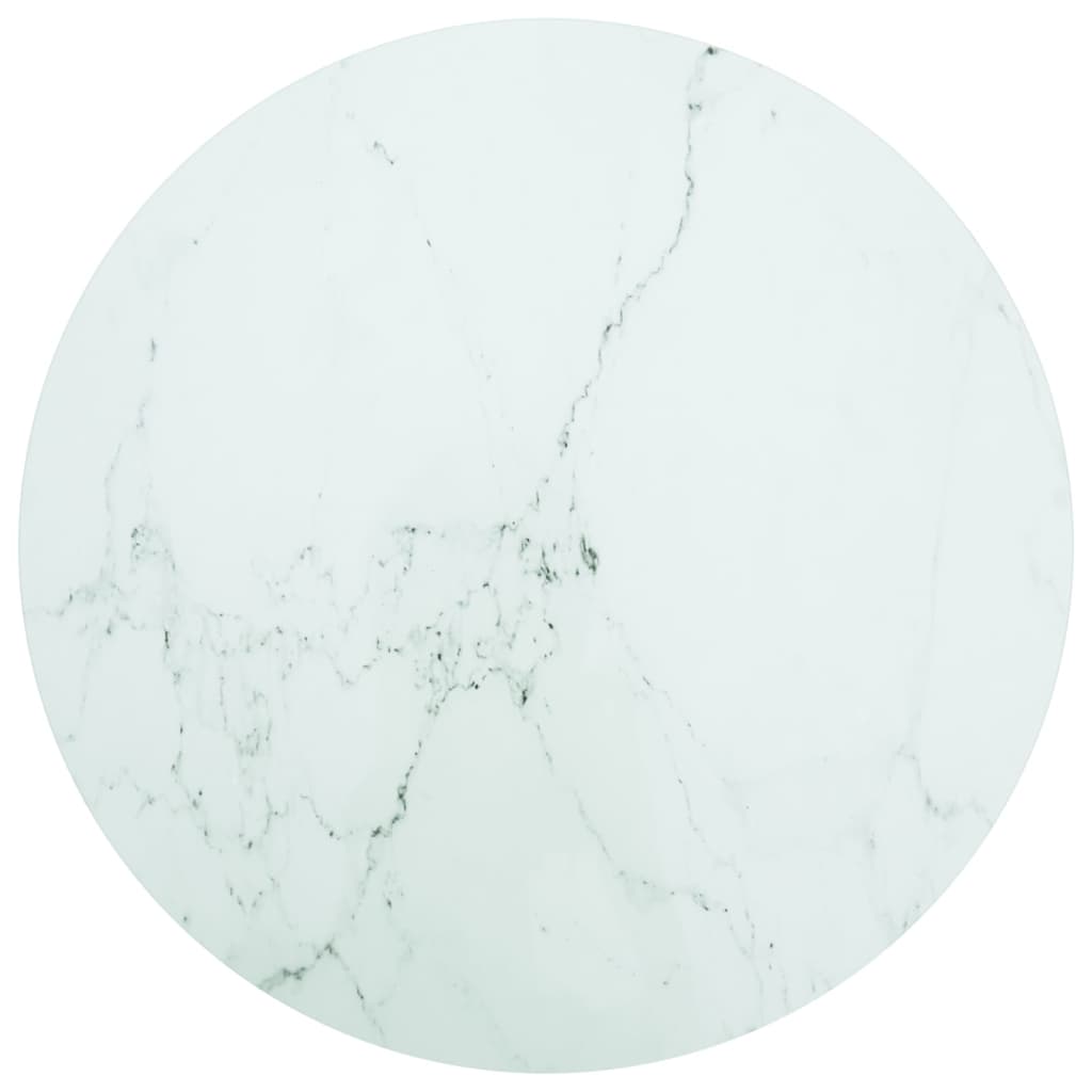 vidaXL Stolní deska bílá Ø 80 x 1 cm tvrzené sklo mramorovaný design