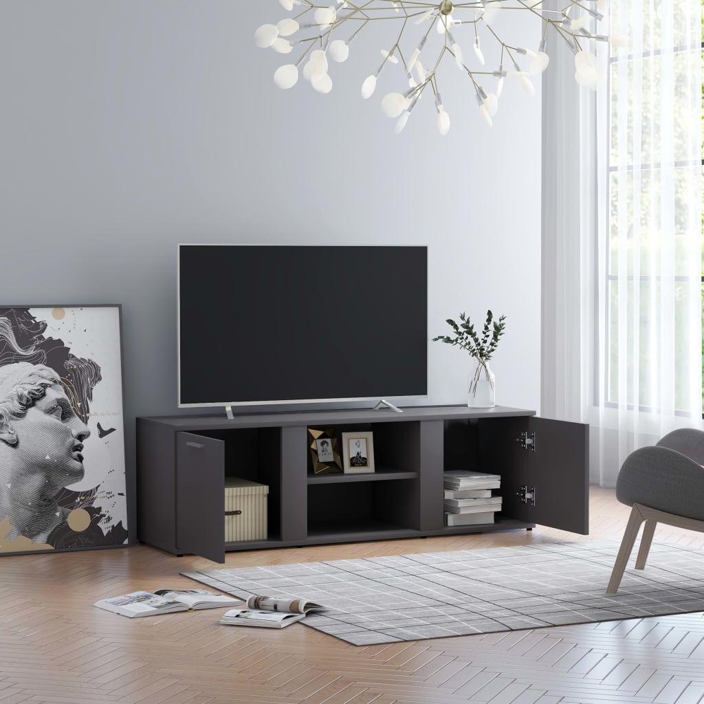 vidaXL TV stolek šedý 120 x 34 x 37 cm dřevotříska
