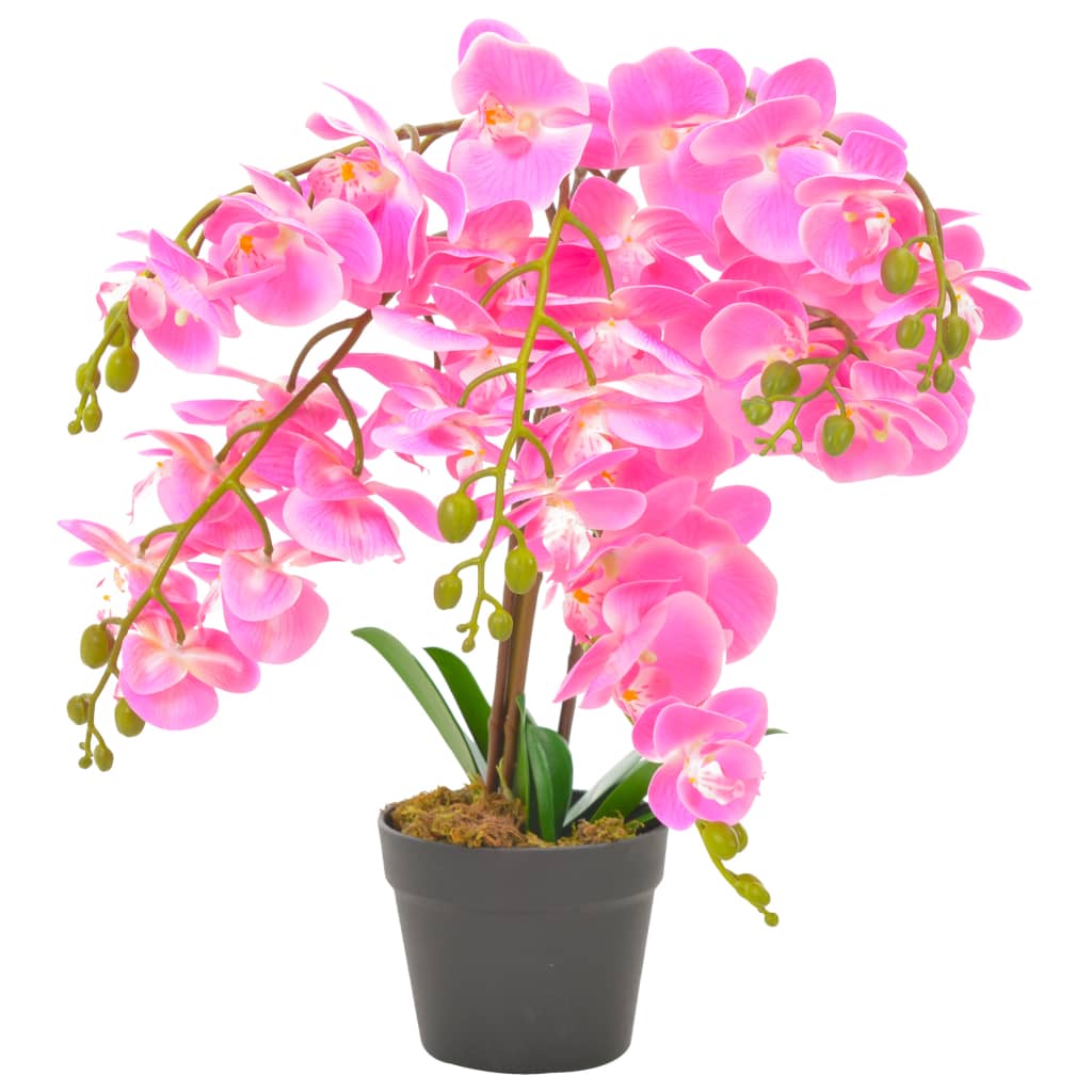 vidaXL Umělá rostlina orchidej s květináčem růžová 60 cm