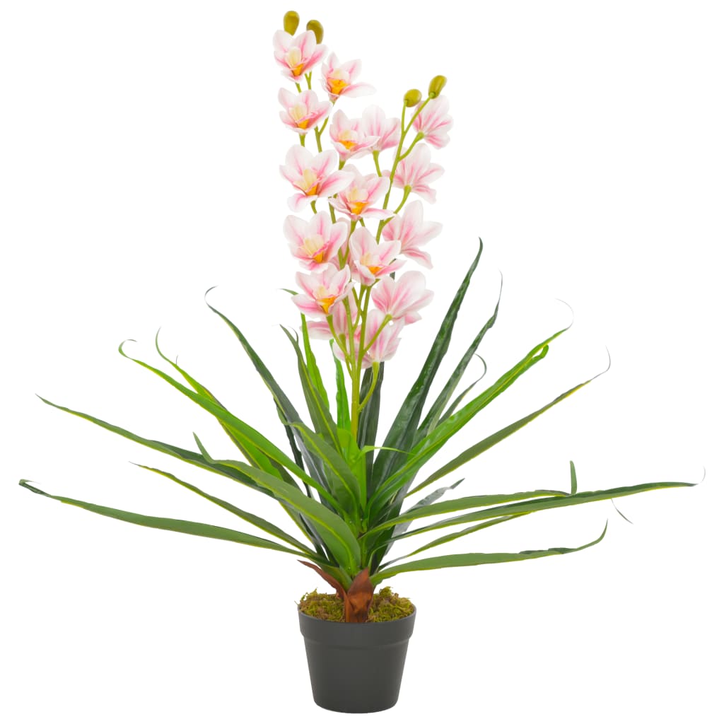 vidaXL Umělá rostlina orchidej s květináčem růžová 90 cm