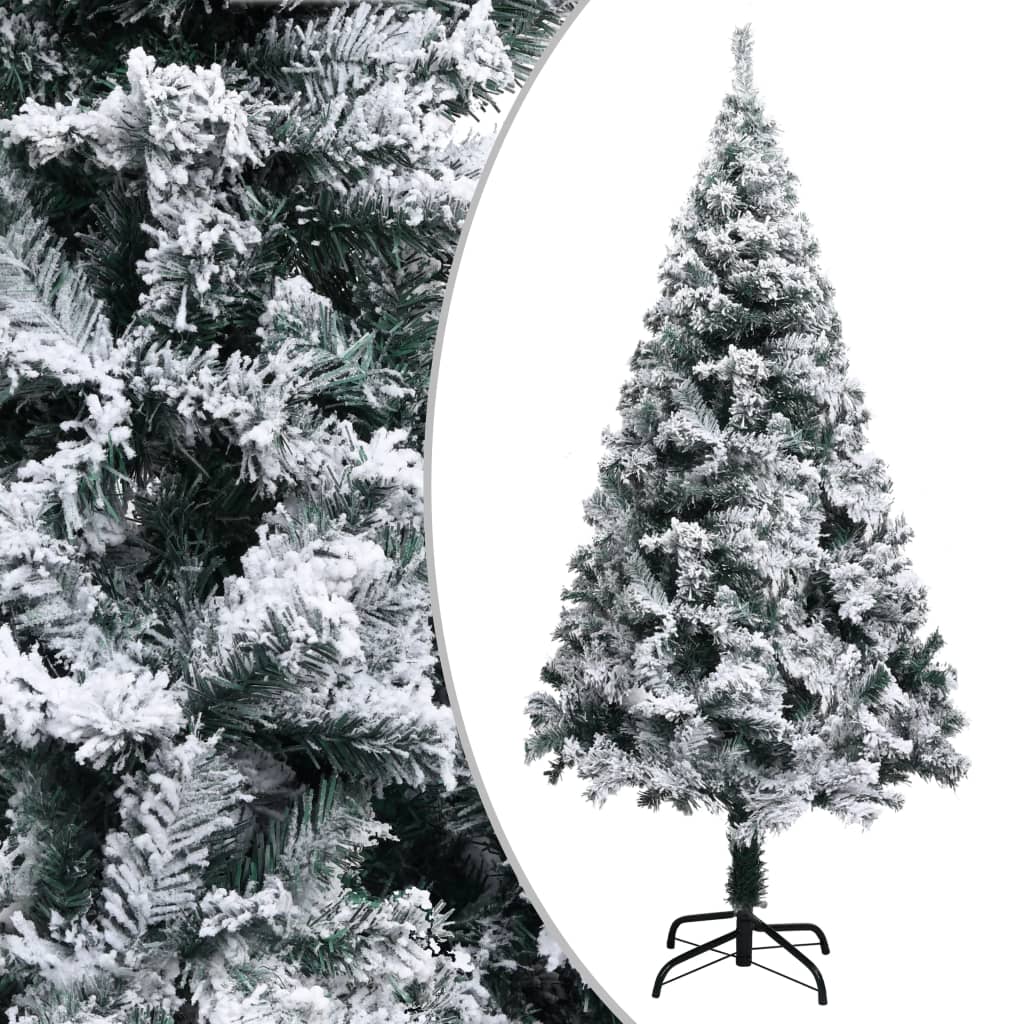 vidaXL Umělý vánoční stromeček zasněžený zelený 150 cm PVC