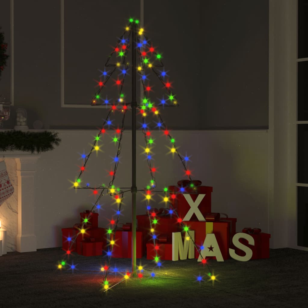 vidaXL Vánoční stromek kužel 160 LED světel dovnitř i ven 78 x 120 cm