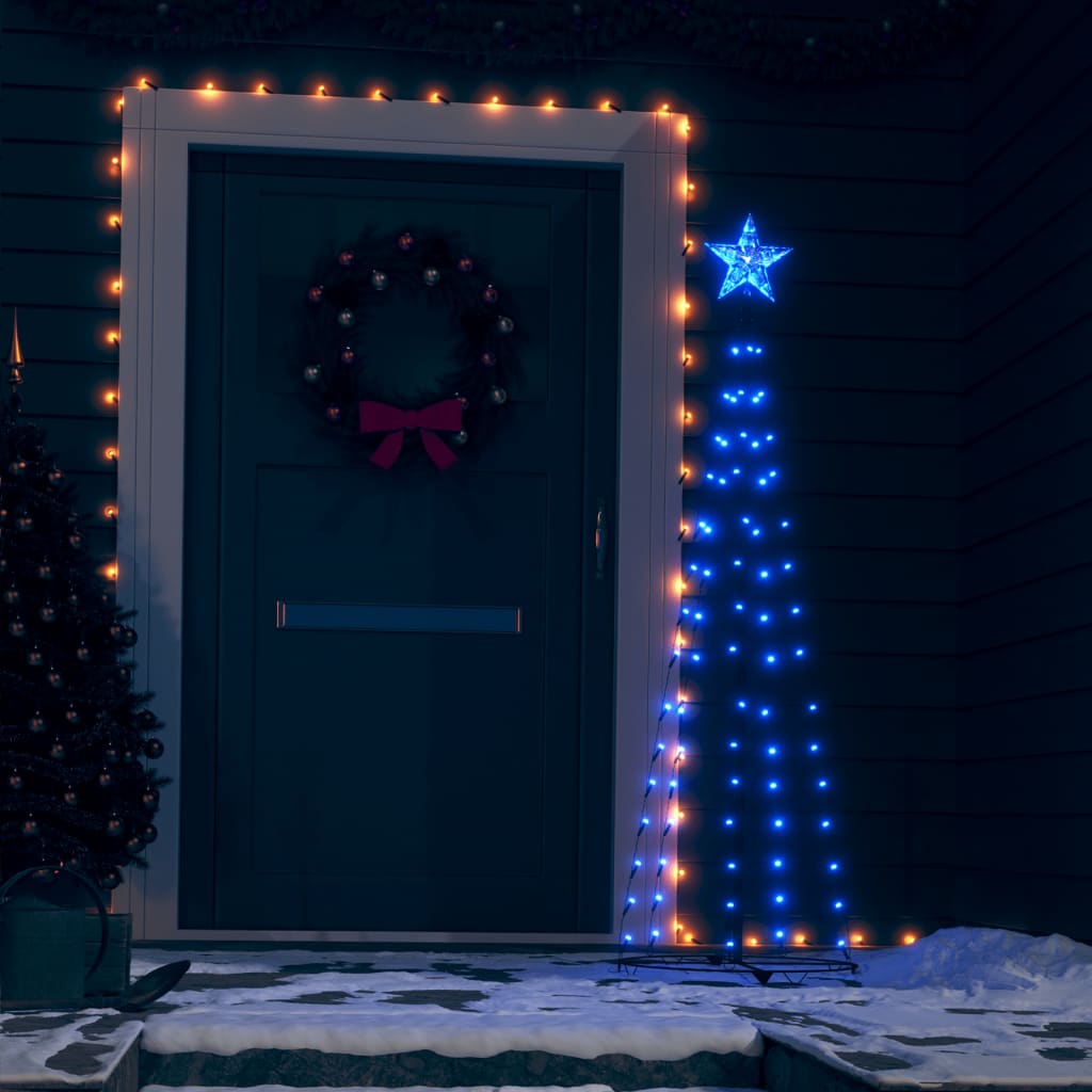 vidaXL Vánoční stromek kužel 84 modrých LED diod 50 x 150 cm