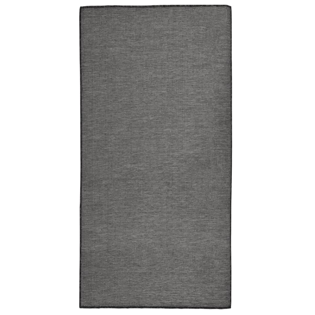 vidaXL Venkovní hladce tkaný koberec 100x200 cm šedá