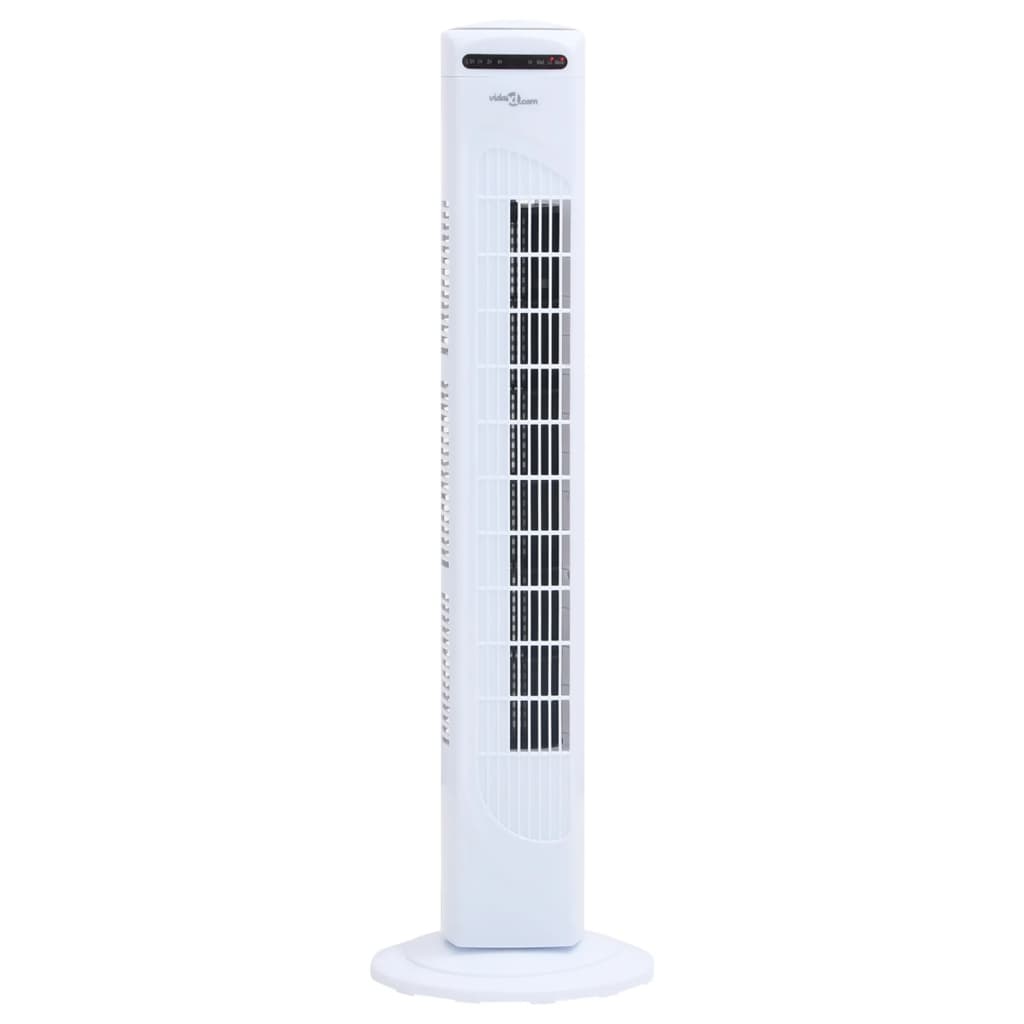 vidaXL Věžový ventilátor dálkový ovladač a časovač Φ24 x 80 cm bílý