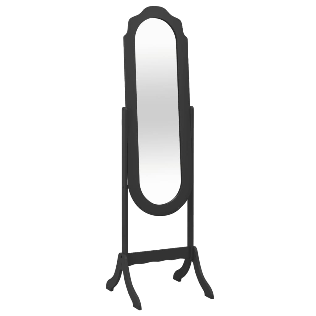 vidaXL Volně stojící zrcadlo černé 46 x 48 x 164 cm