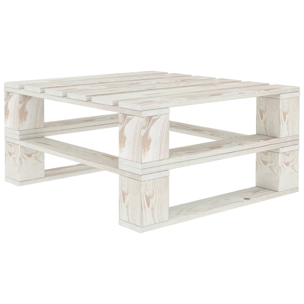 vidaXL Zahradní paletový stůl bílý dřevo