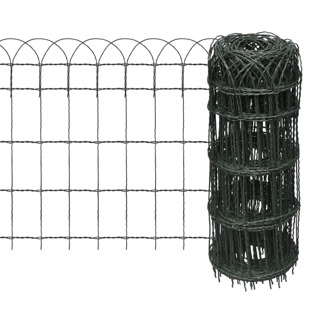 vidaXL Zahradní plot práškované železo 25 x 0