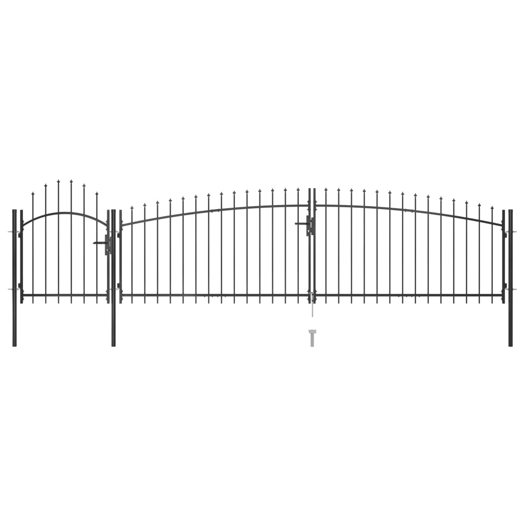 vidaXL Zahradní plotová brána s hroty 5 x 1