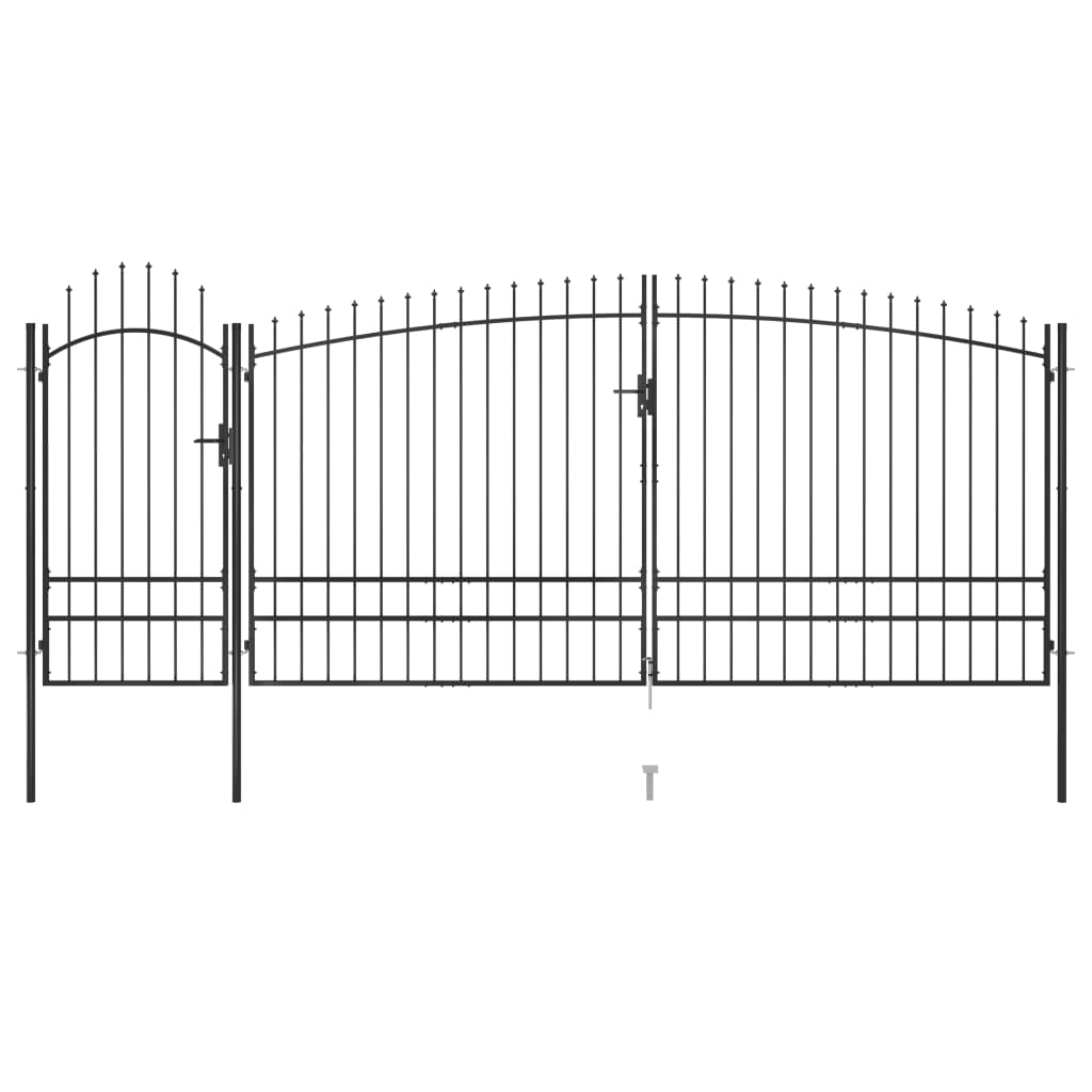 vidaXL Zahradní plotová brána s hroty 5 x 2