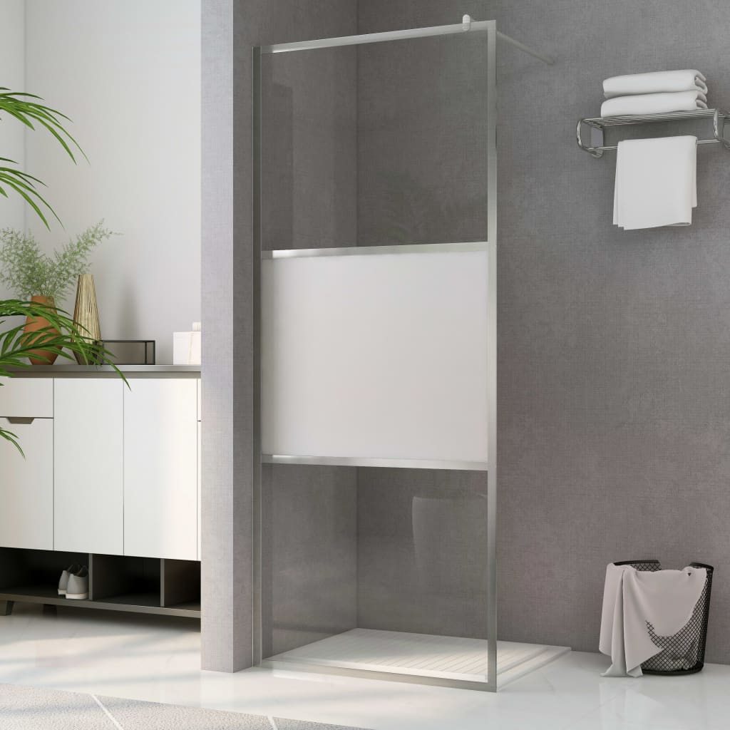vidaXL Zástěna do průchozí sprchy napůl mléčné ESG sklo 100 x 195 cm