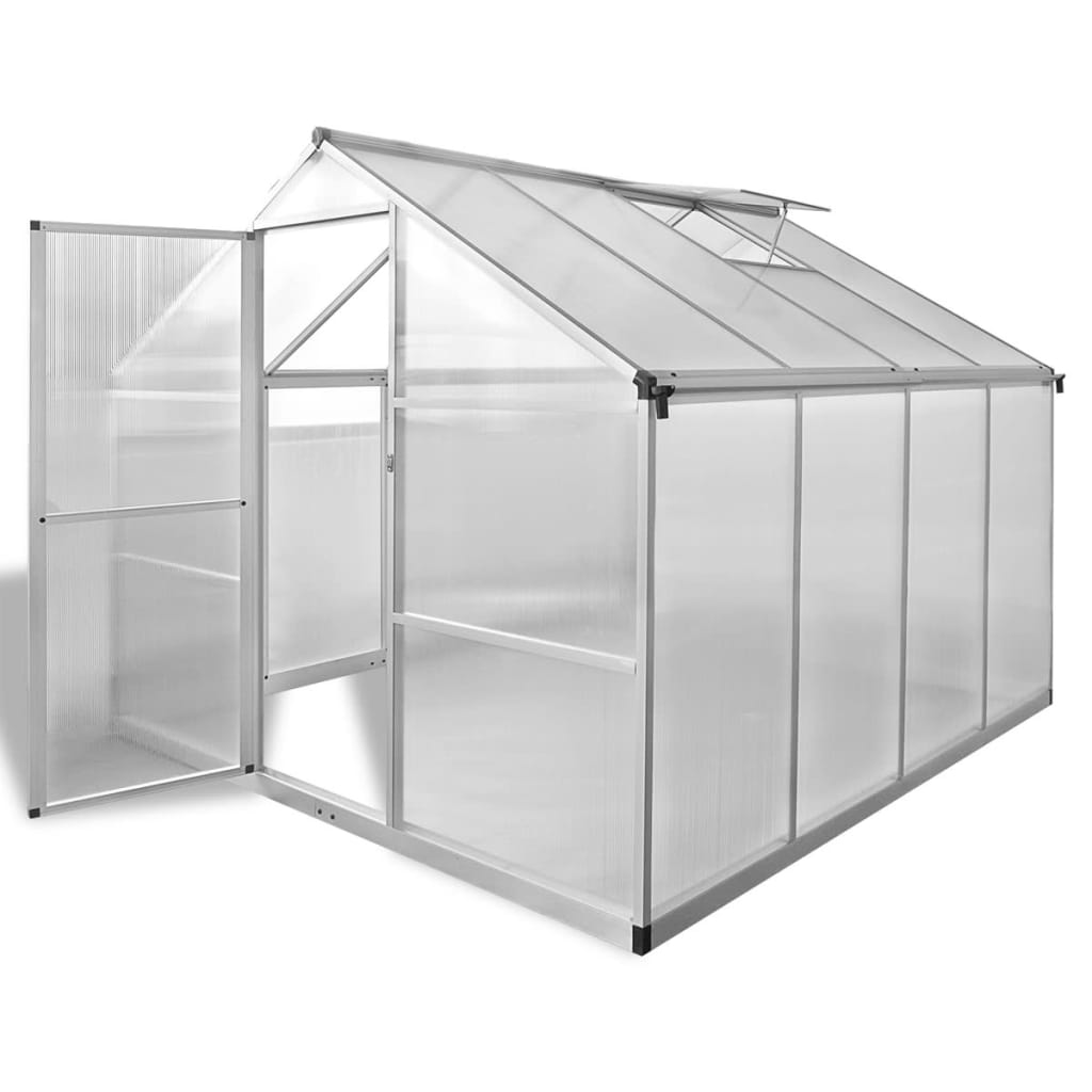 vidaXL Zpevněný hliníkový skleník se základním rámem 6