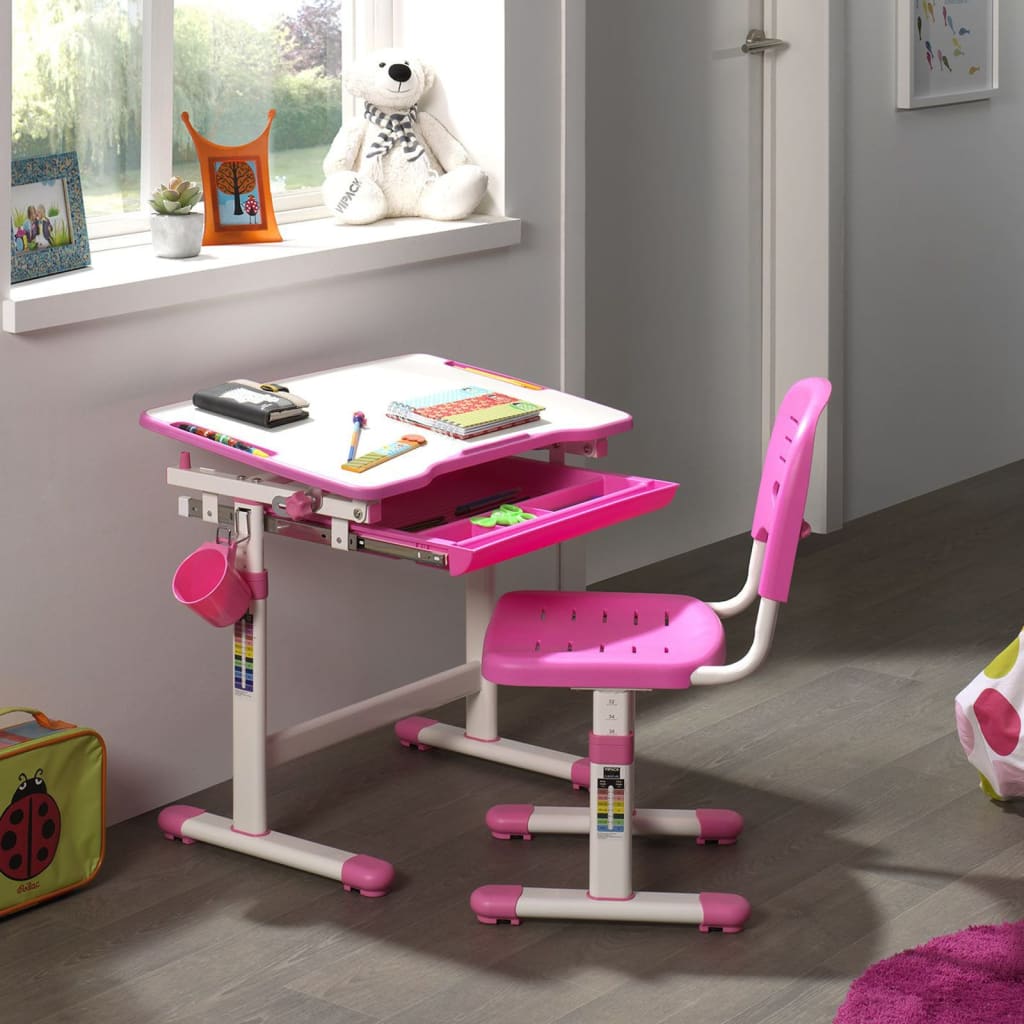 Vipack Nastavitelný dětský stůl Comfortline 201 s židlí růžový a bílý