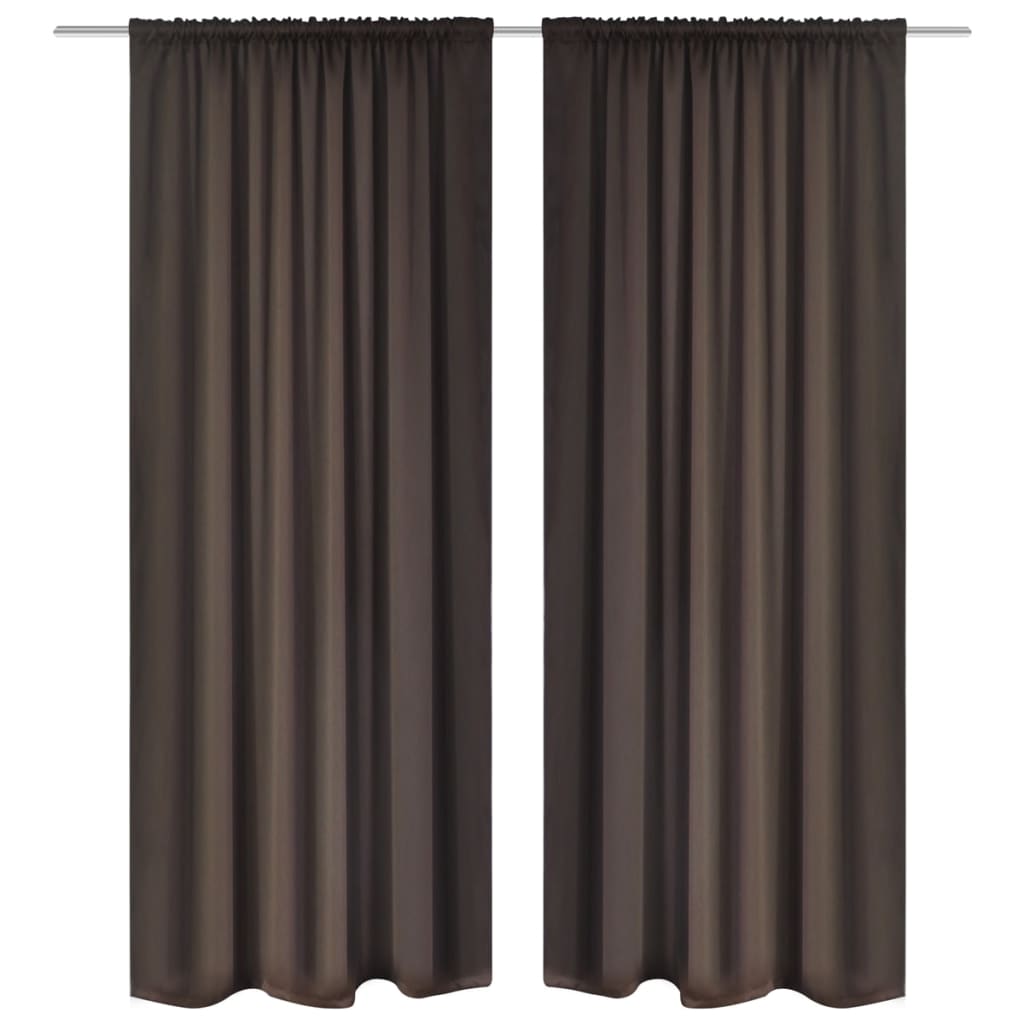 vidaXL 130372 2 pcs Brown Slot-Headed Blackout Curtains 135 x 245 cm