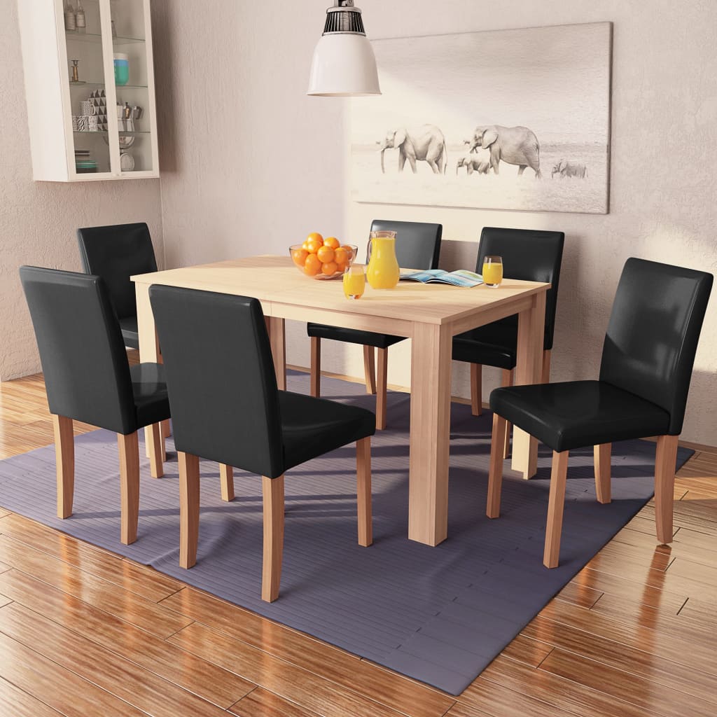 vidaXL 7dílná sada jídelního stolu a židlí