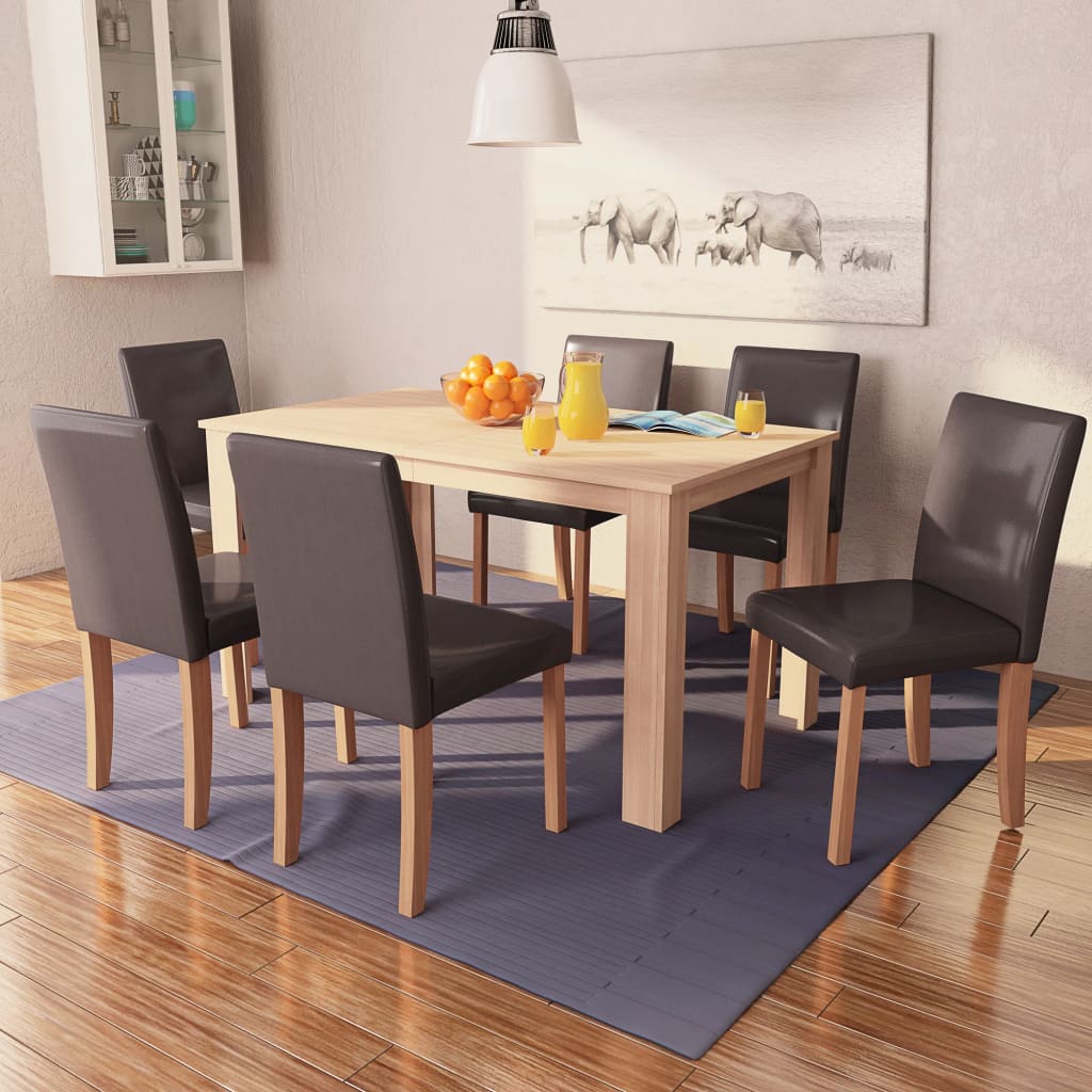 vidaXL 7dílná sada jídelního stolu a židlí