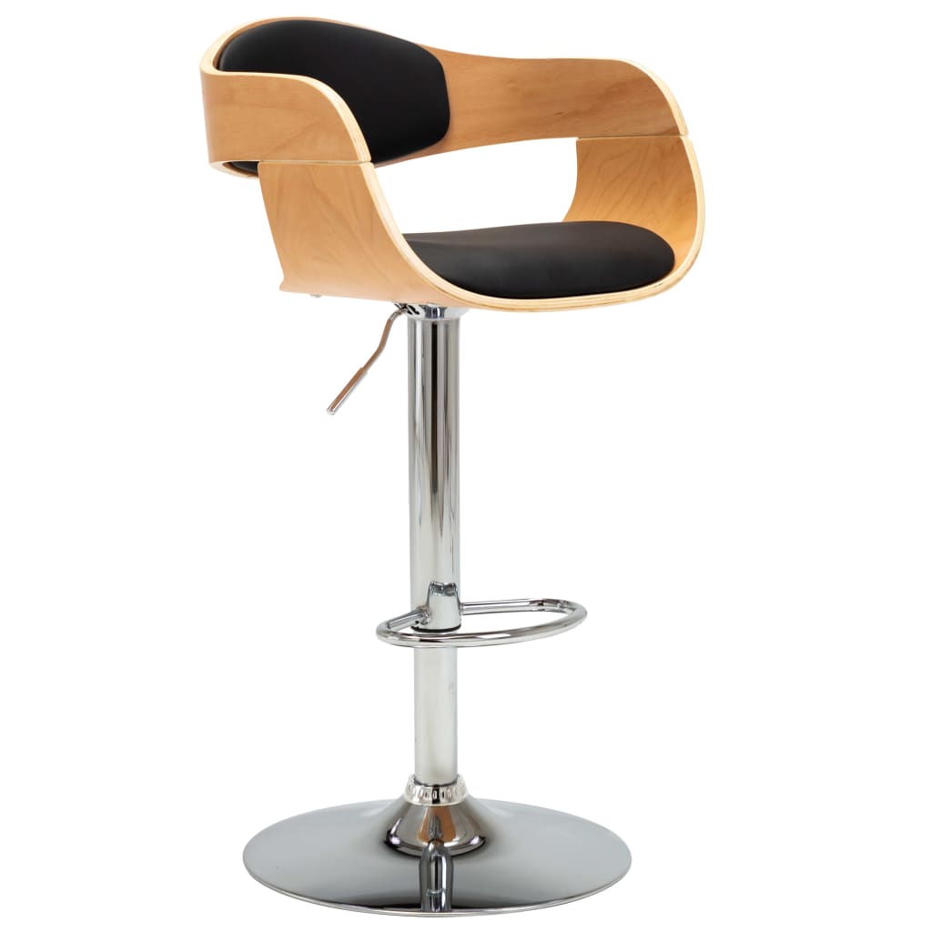 vidaXL Barová židle černá ohýbané dřevo a umělá kůže