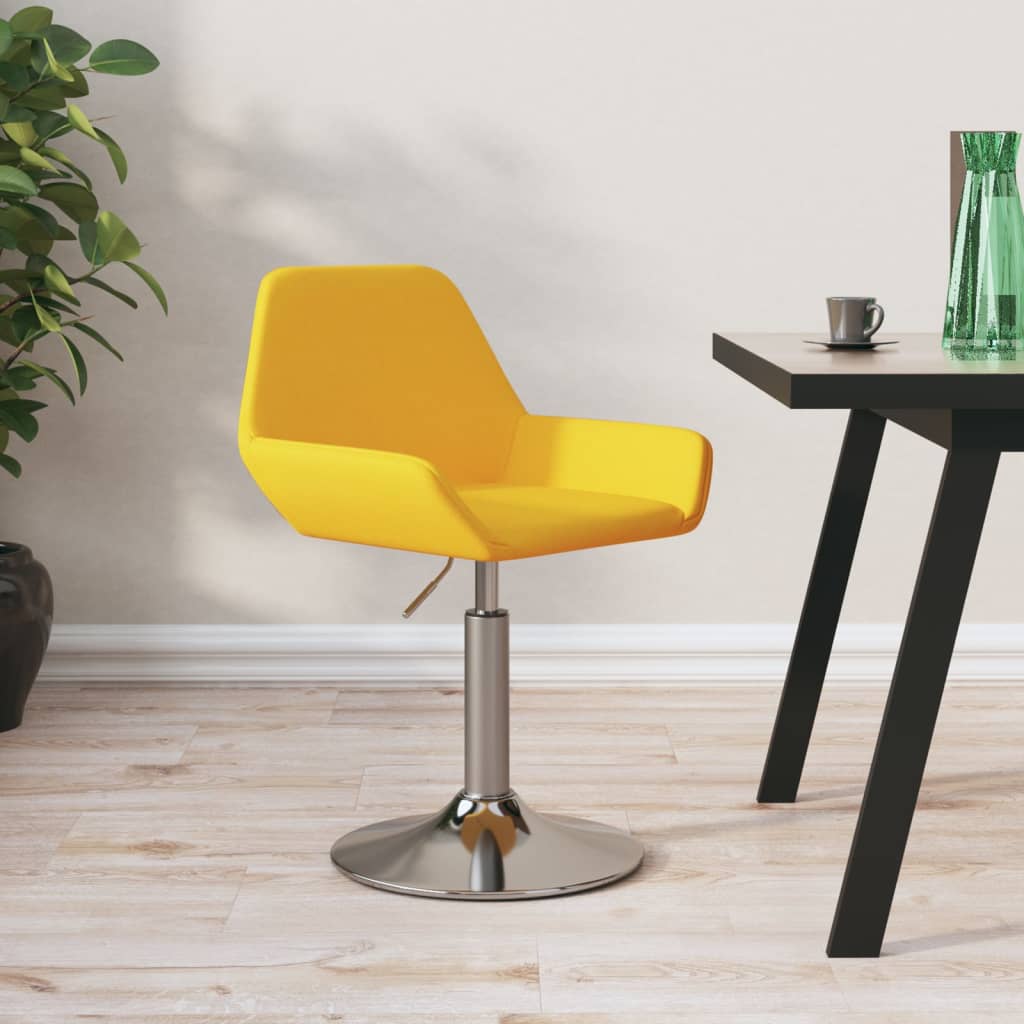 vidaXL Barová židle hořčicově žlutá textil