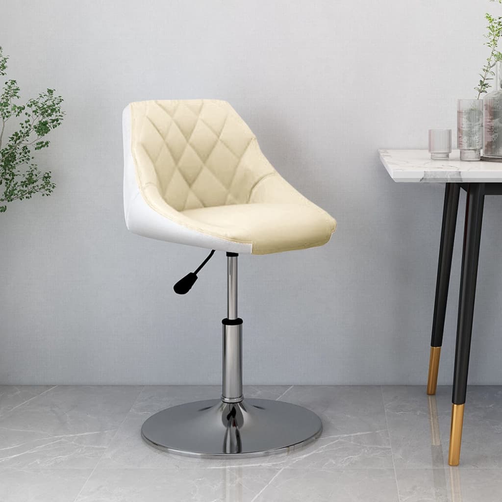 vidaXL Barová židle krémová a bílá umělá kůže