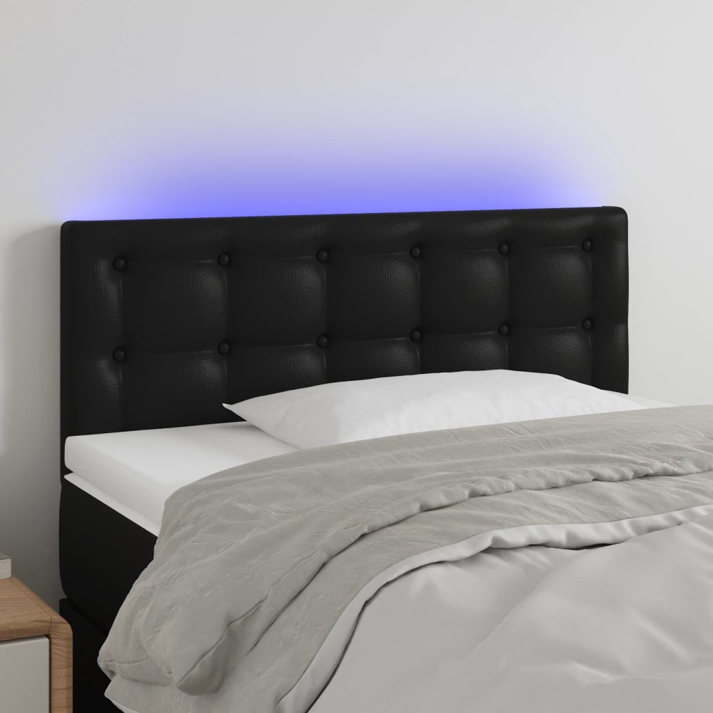 vidaXL Čelo postele s LED černé 100x5x78/88 cm umělá kůže
