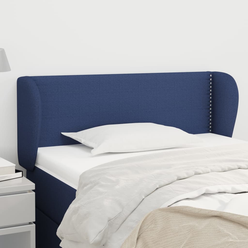vidaXL Čelo postele typu ušák modré 103x23x78/88 cm textil
