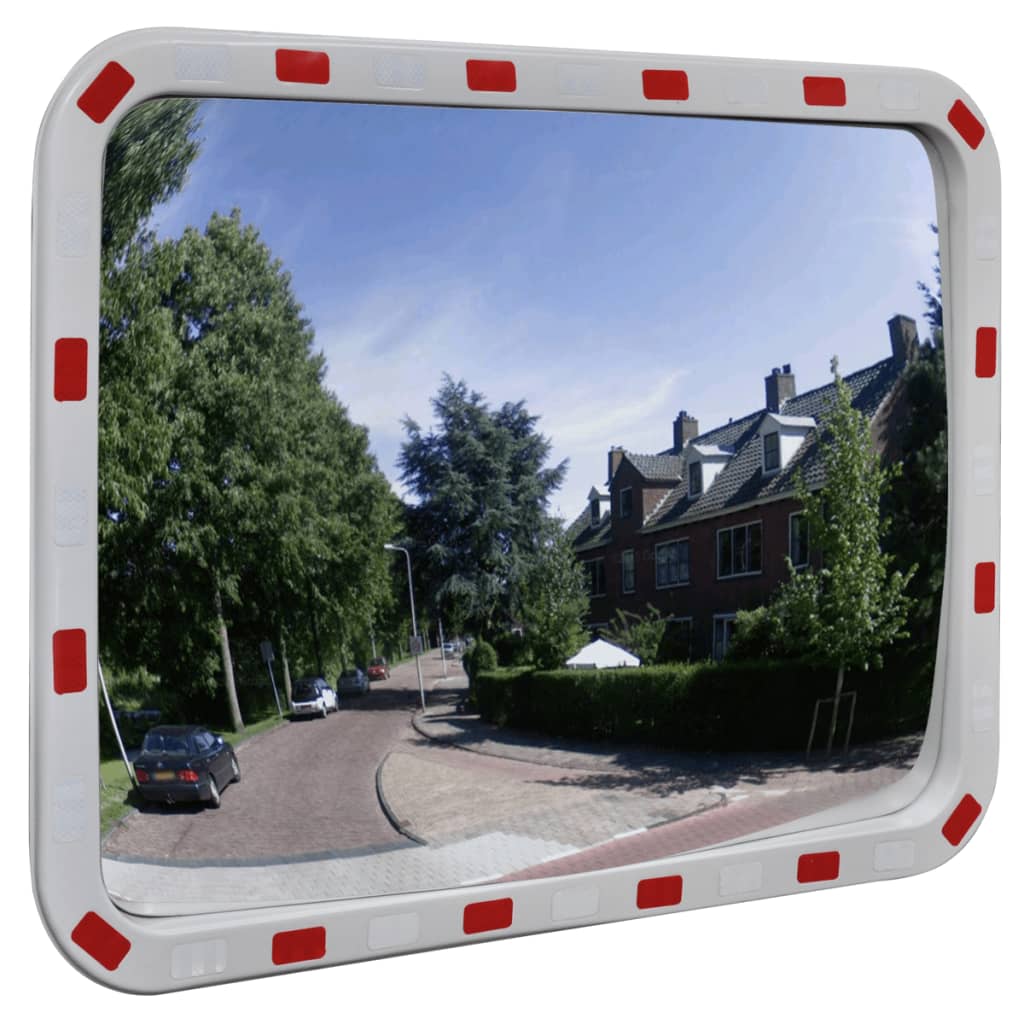 vidaXL Dopravní vypouklé zrcadlo obdélníkové 60 x 80 cm s odrazkami