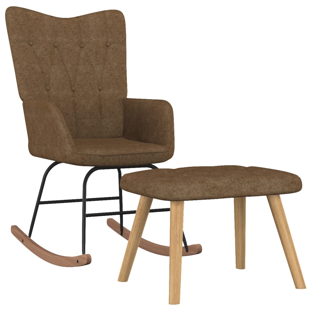 vidaXL Houpací křeslo se stoličkou taupe textil