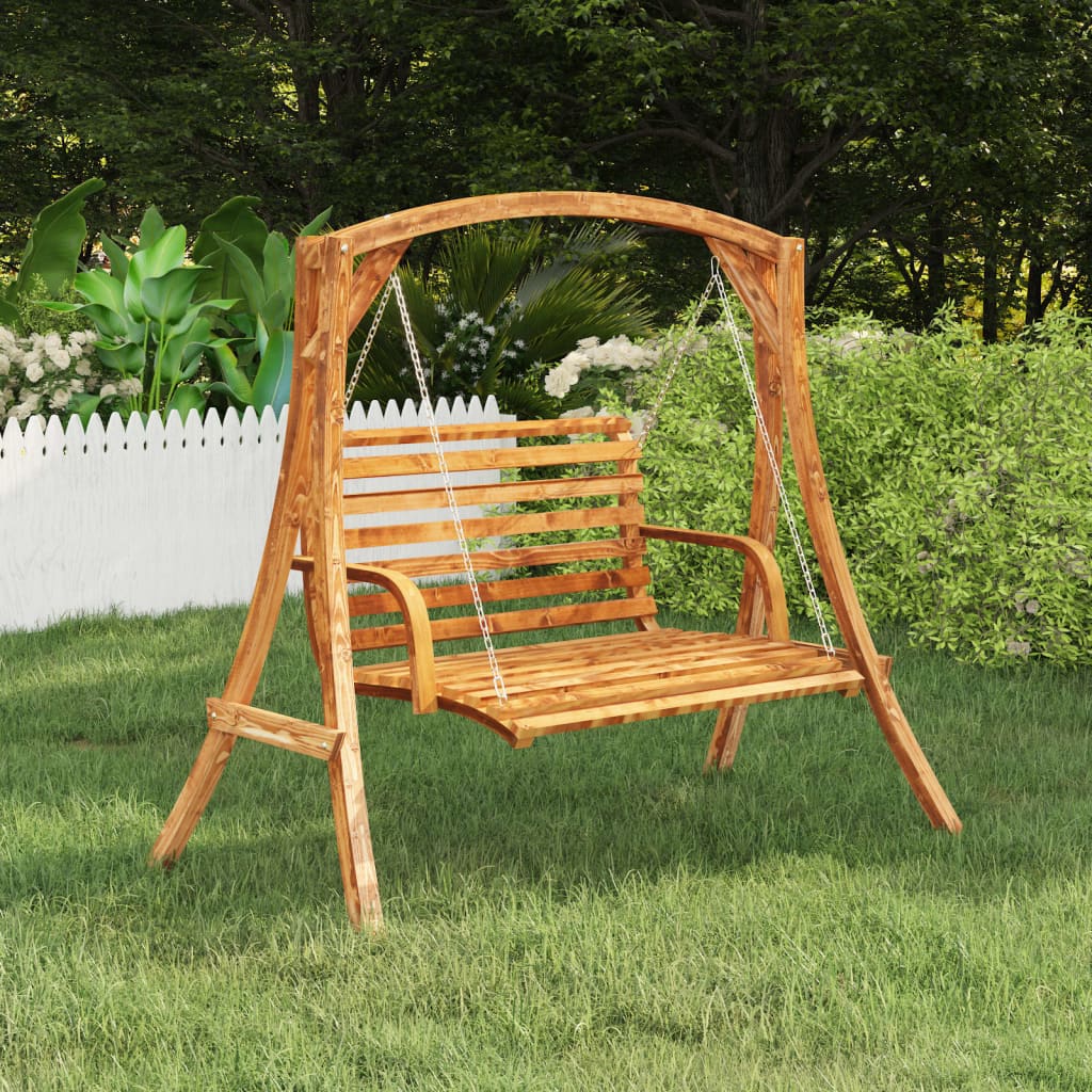 vidaXL Houpací lavice ohýbané dřevo s teakovou úpravou 126x92x63 cm