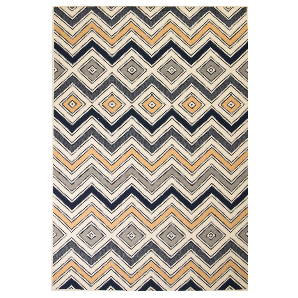 vidaXL Moderní koberec se zigzag vzorem 120 x 170 cm hnědo-černo-modrý