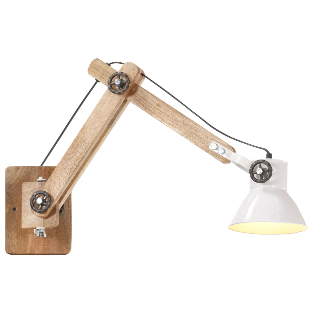 vidaXL Nástěnná lampa industriální styl bílá kulatá E27