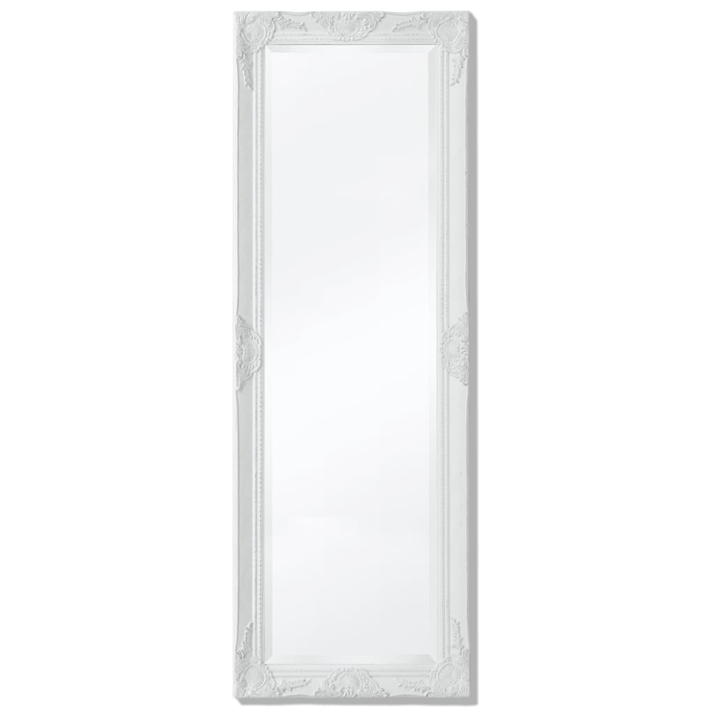 vidaXL Nástěnné zrcadlo barokní styl 140x50 cm bílé