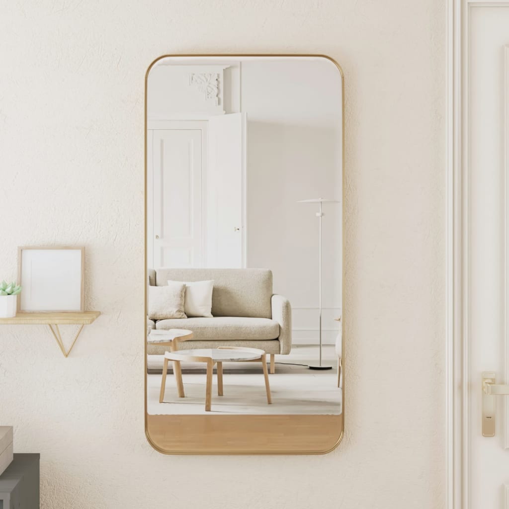 vidaXL Nástěnné zrcadlo zlaté 40 x 80 cm obdélníkové
