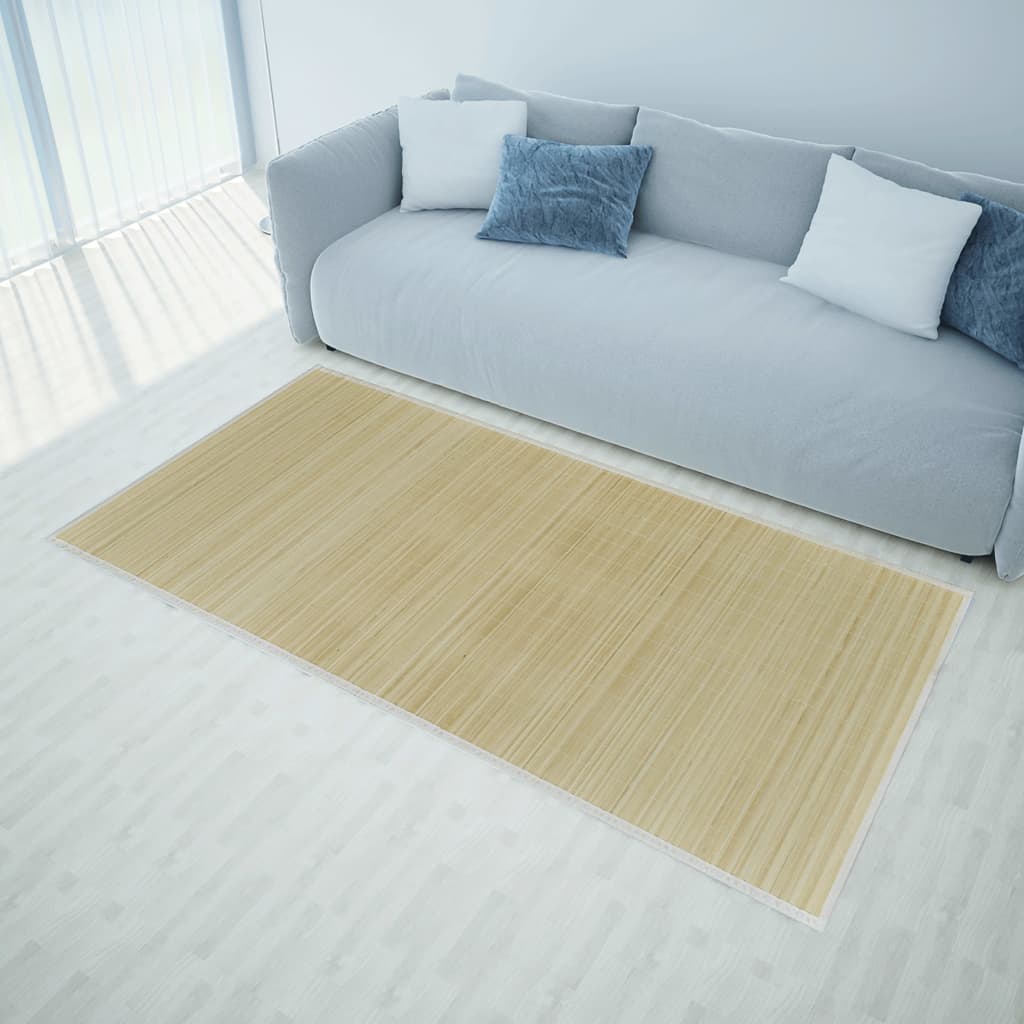 vidaXL Obdélníková přirozeně zbarvená bambusová rohož / koberec 120 x 180 cm